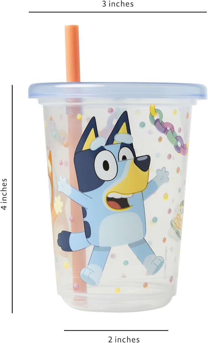 SSHS-524. Bluey - with Bongo - non-spill cup with lid and straw