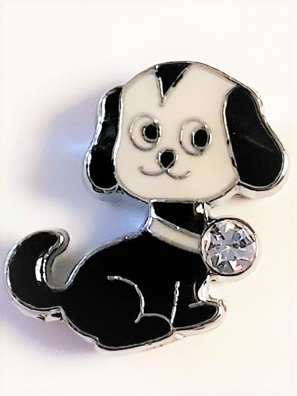 ZZZ - 204 - black & white dog charm