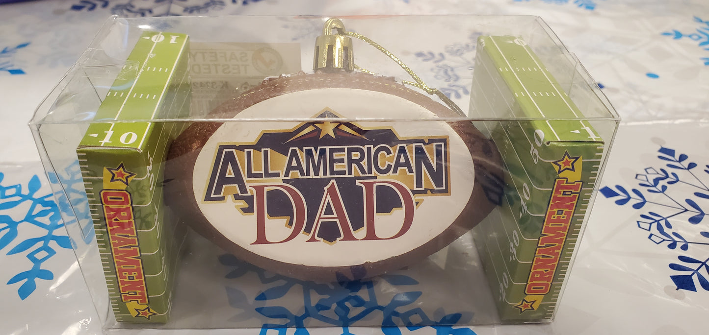 SSHS-609.  All American Dad football ornament