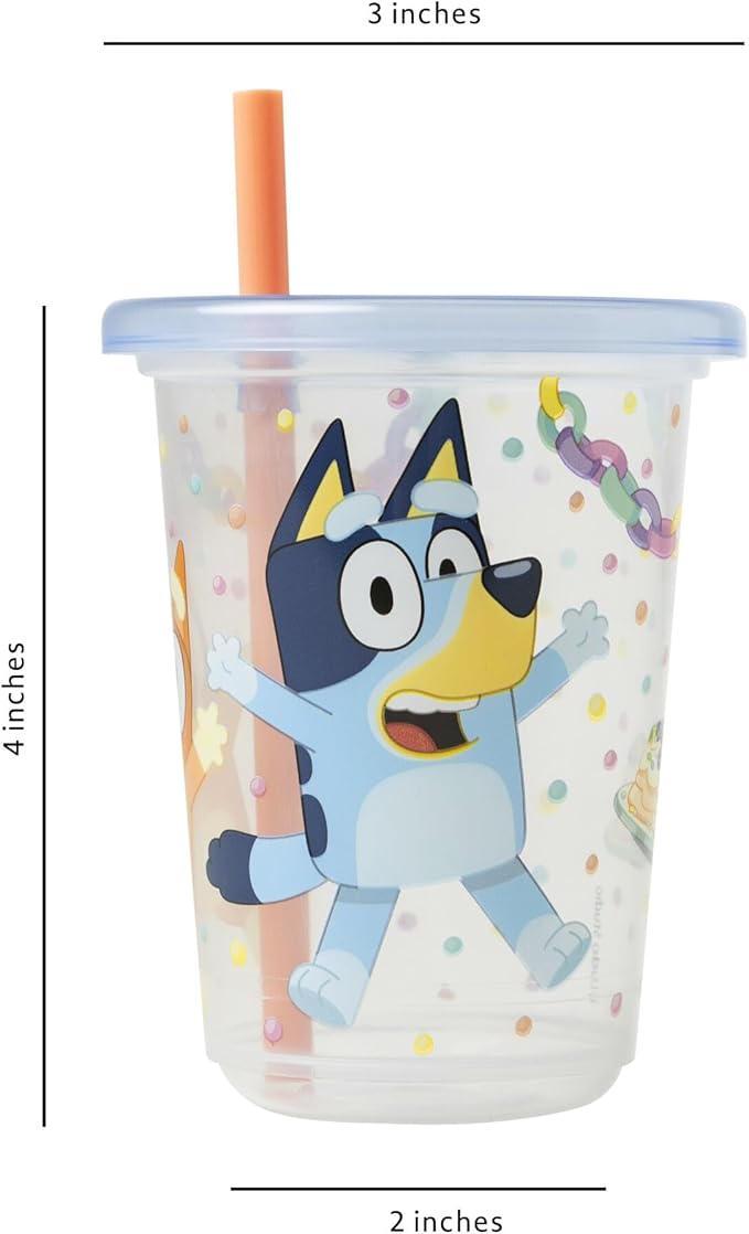 SSHS-524.  Bluey - with Bongo -  non-spill cup with lid and straw