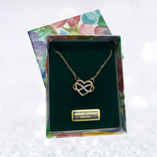 SSHS-1603.  infinity heart necklace - genuine Austrian crystal