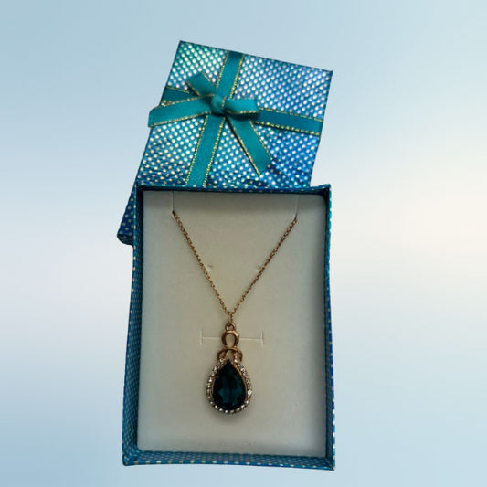 SSHS-1001.  blue jewel drop necklace