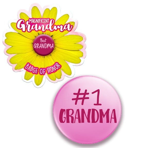 SSHS-103.  Magnificent Grandma - Badge of Honor button - #1 Grandma