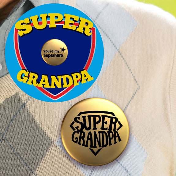 SSHS-104.  Super Grandpa - Badge of Honor button