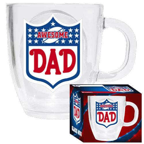 SSHS-703.  Awesome Dad football theme glass mug