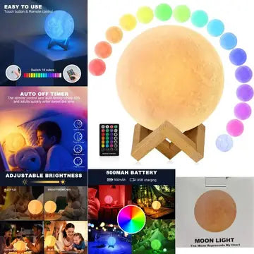 SSHS-1601.  moon light - 5" - LED changing colors