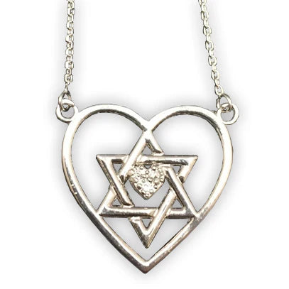 SSHS-514.  Star of David in heart necklace