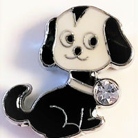 204 - black & white dog charm